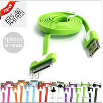Flat Noodles Line Colorful USB Charging Line 6 Core Cable Line for Apple iPhone iPod